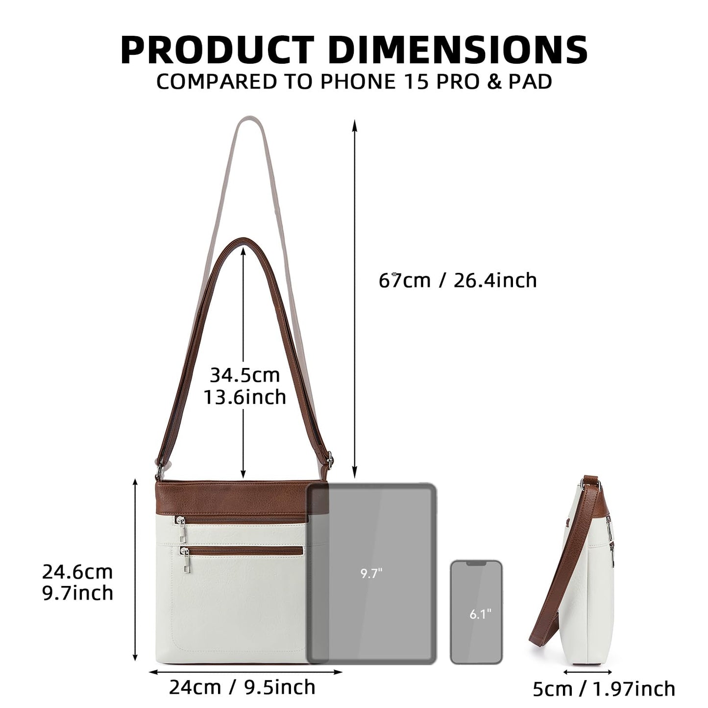 BOSTANTEN Crossbody Purses for Women Medium Shoulder Bag Quilted Handbags with Zipper Pocket