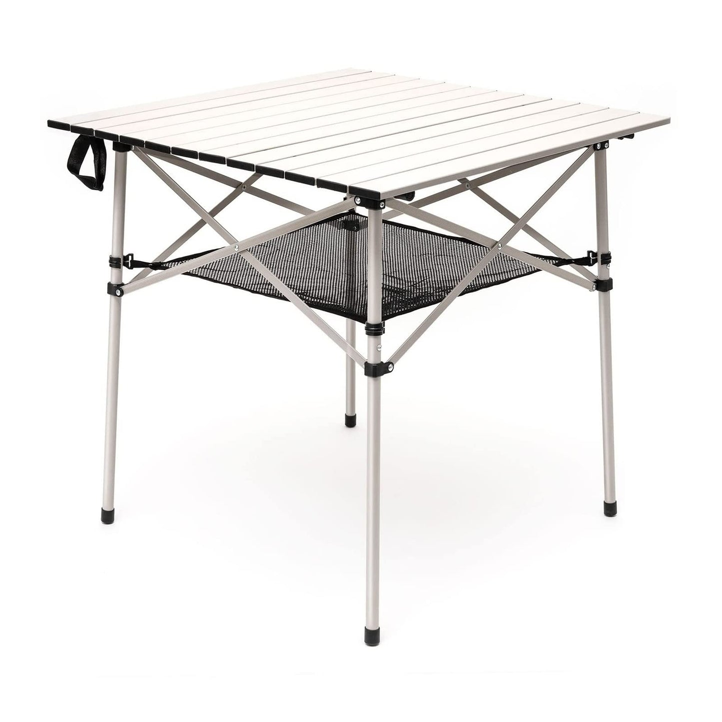SUNNYFEEL Outdoor Folding Table | Lightweight Compact Aluminum Camping Table, Roll Up Top 4 People Portable Camp Square Tables with Carry Bag for Picnic/Cooking/Beach/Travel/BBQ
