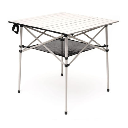 SUNNYFEEL Outdoor Folding Table | Lightweight Compact Aluminum Camping Table, Roll Up Top 4 People Portable Camp Square Tables with Carry Bag for Picnic/Cooking/Beach/Travel/BBQ