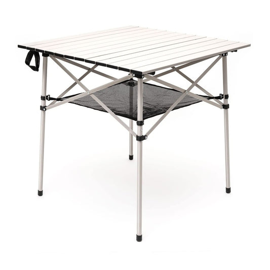 SUNNYFEEL Outdoor Folding Table | Lightweight Compact Aluminum Camping Table, Roll Up Top 4 People Portable Camp Square Tables with Carry Bag for Picnic/Cooking/Beach/Travel/BBQ