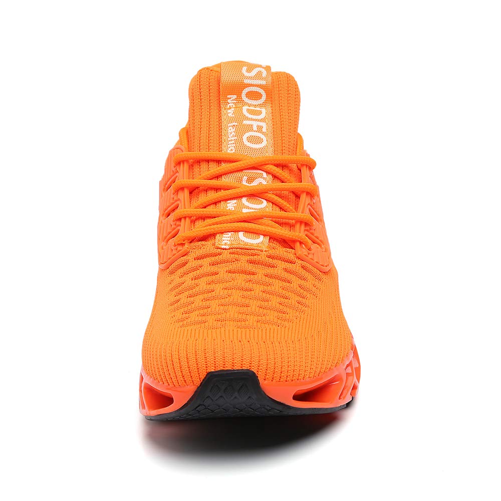 TSIODFO Slip on Sneakers for Women Sport Running Shoes Athletic Train Tennis Walking Shoes Ladies Gym Workout Jogging Fashion Sneaker Orange Size 8.5