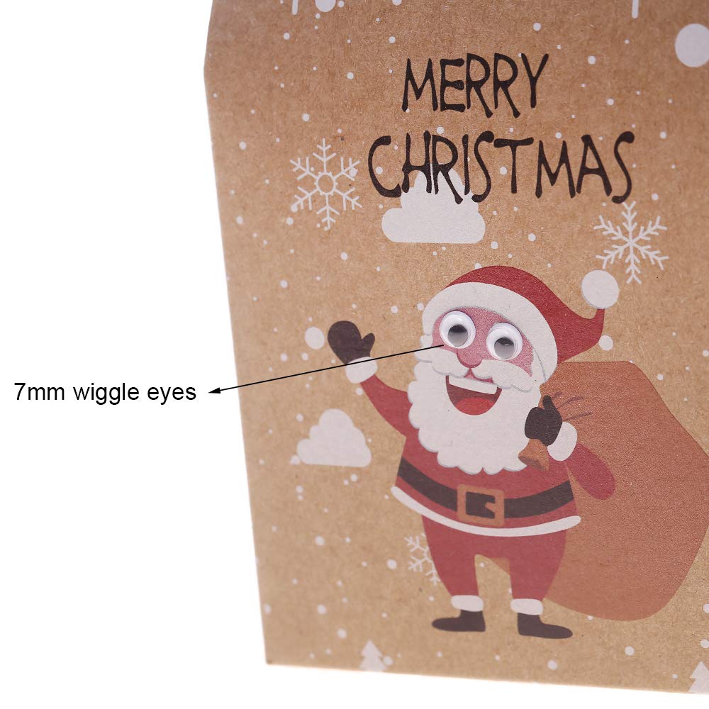 DECORA 1000pcs Round Plastic Black Googly Wiggle Eyes Self-Adhesive Wide Variety Assorted Sizes