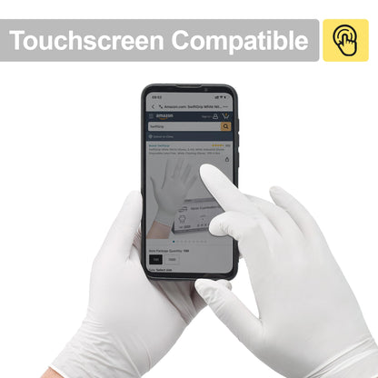 SwiftGrip Disposable Nitrile Exam Gloves, 3-mil, Large, Box of 100, White Nitrile Gloves Disposable Latex Free for Medical, Cleaning, Cooking & Esthetician, Food-Safe, Powder-Free, Non-Sterile