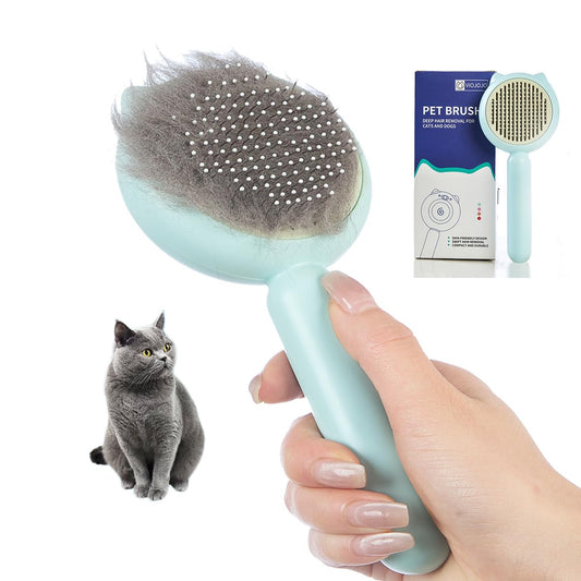 VIOJOJO Cat Brush Dog brushes with Release Button for Shedding Grooming, suit for Long or Medium Haired Cats, Lightweight Skin Friendly Pet Brush Hair Removal Comb Brushes for Kitten