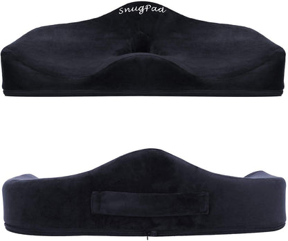 SnugPad Premium Memory Foam Seat Cushion, for Sciatica Tailbone Back Pain Relief, Posture Correction. Orthopedic Sitting Pillows for Office Chair, Car, Truck, Wheelchair with Non-Slip Bottom (2Pk)