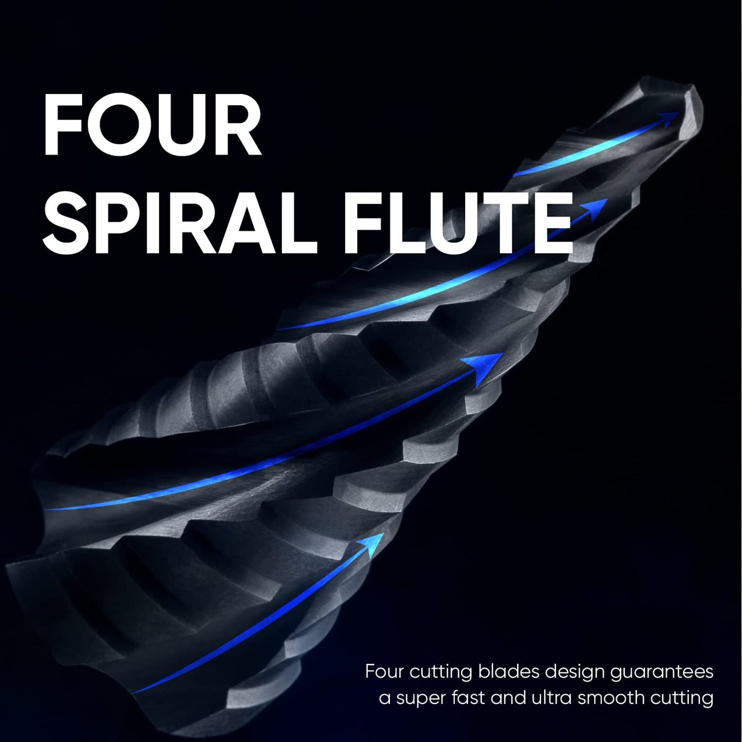 toolant Four Spiral Flute Cobalt Step Drill Bit(Pro), 3/16" - 7/8"(12 Step Size) Impact Ready Unibit Step Drill Bit, 1/4" Hex Shank Step Bit for Metal, Stainless Steel, Aluminum, Plastic