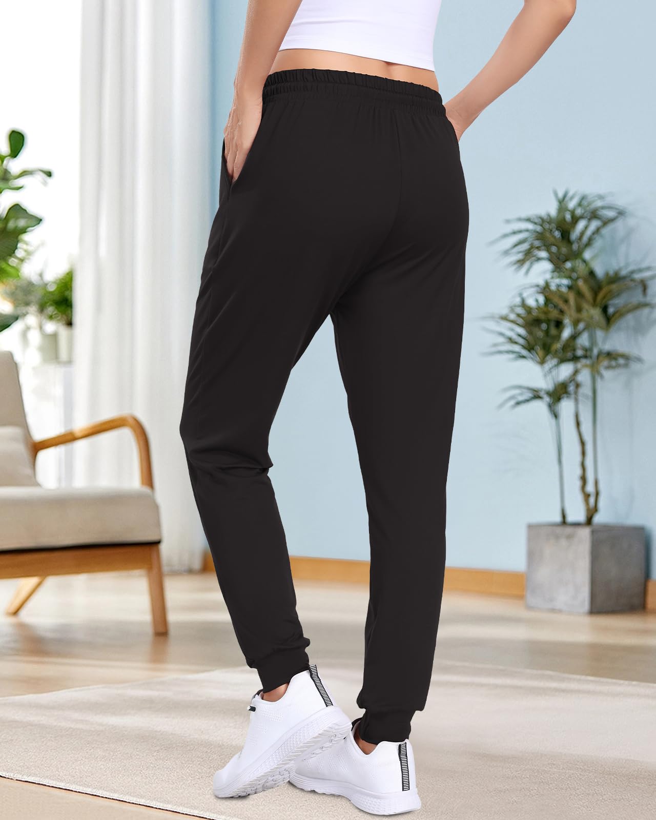 ZENEX 3 Pack Womens Joggers Women's Sweatpants with Pockets, for Running Yoga Workout Lounge(601-L/XL-B/LGR/LPU)