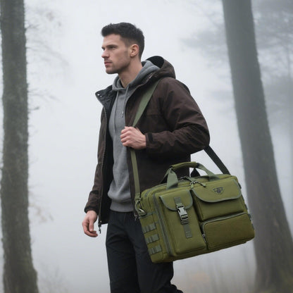 Stypos Tactical Messenger Bag, 14 Inch Tactical Briefcase for Man Military Laptop Bag Messenger Shoulder Bag Flight Bags for Pilots (Green)