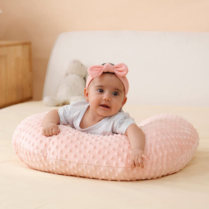 QUENESS Nursing Pillow Cover Breastfeeding Pillow Cases Plush Dot Slipcover (LightPink)