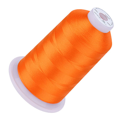 Simthread 5500Yds Embroidery Thread, 5000M High-Yardage 40WT 100% Polyester Thread – 170+ Vivid Colors, High-Speed Rated – Compatible with Brother, Singer, Janome & More - Tangerine 209