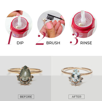 CONNOISSEURS All-Purpose Jewelry Cleaning Kit - Includes Delicate Jewelry Cleaner Solution and 2 Polishing Cloths