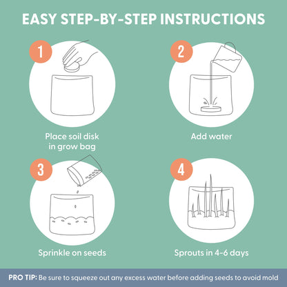 The Cat Ladies Cat Grass Grow Bag Kit, Organic Cat Grass for Indoor Cats, Cat Grass Seeds, Soil & Grow Bags 3 Pack