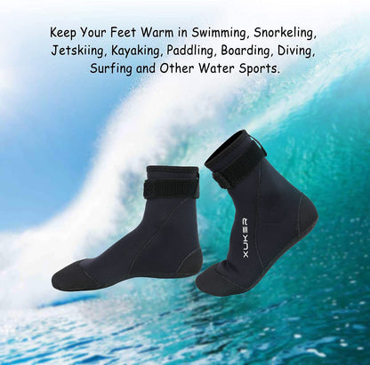 XUKER Neoprene Water Socks 3mm, Sand Proof Beach Volleyball Socks Diving Socks for Outdoor Water Sports