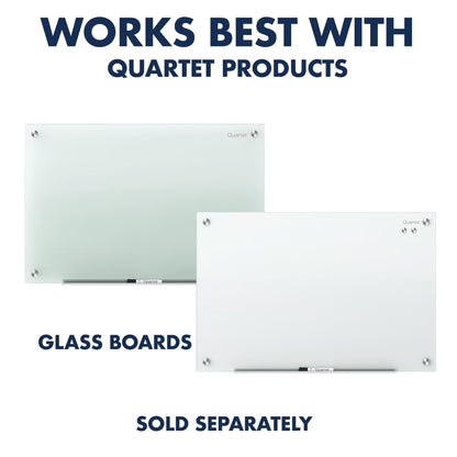Quartet Strong Magnets, Glass Whiteboard, Dry Erase Board, Large, Clear Rare Earth Magnets, 6 Pack (85391)