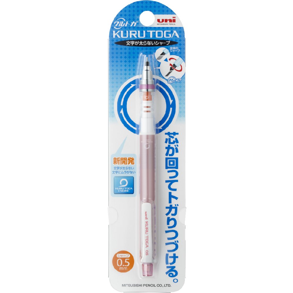 Uni Kurutoga Mechanical Pencil Standard, 0.5mm, Baby Pink (M54501P.68)