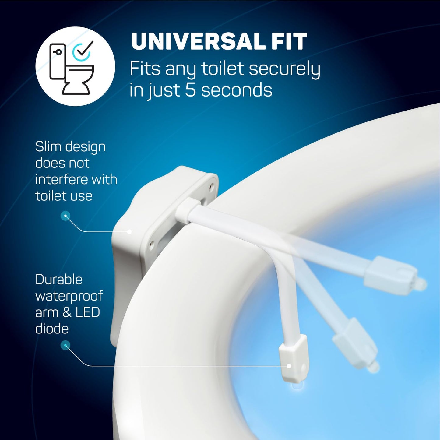 ToiLight The Original Toilet Bowl Night Light. Fun & Useful Bathroom Motion Sensor Tech Gadget. Funny Novelty Birthday Gift Idea. Stocking Stuffer for Him Her Guys Men Brother Mom