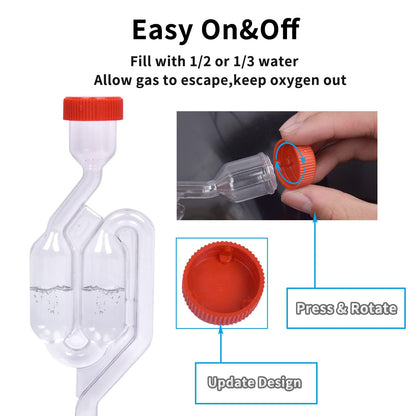 Zazolyne 5ct. S - Shape Airlock with # 6 Stopper 5pcs & Grommets 10pcs,Bubble Fermentation Airlock for Brewing Wine Making Sauerkraut Kimchi (Improved Version)