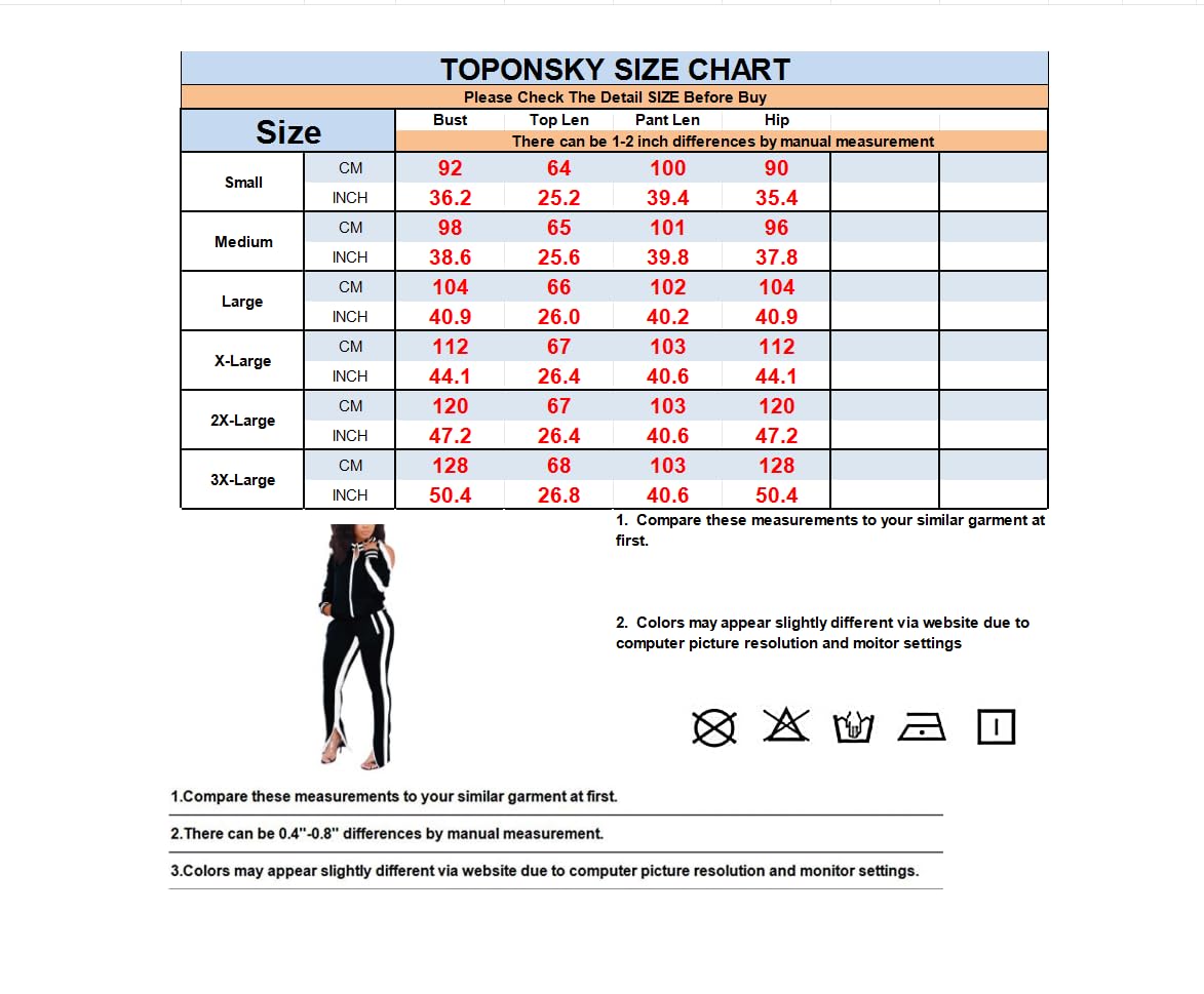 TOPONSKY Plus Size Track Suits For Women Womens Fall Clothes Clearance Blue White 2XL