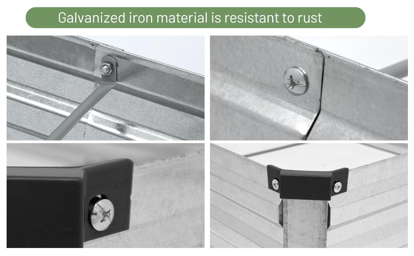 Vengarus 2pcs 4x3x1FT Galvanized Raised Garden Bed-Outdoor Planter Box for Vegetables,Metal Flower Boxes with Corner,Planter Raised Bed,Silver