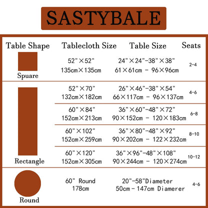SASTYBALE Rust Jacquard Damask Tablecloth - 60x84 Inch Rectangle (Fits 6-8 Seats) - Fall Thanksgiving Decor - Water Resistant, Wrinkle-Free Polyester, Rustic Harvest Dining Cover for Parties