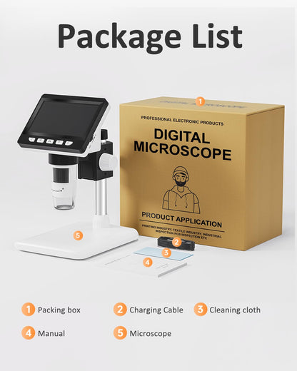 Aopick Coin Microscope - 4.3" LCD Digital Microscope 1000X, 1080P USB Coin Magnifier for Error Coins with 8 Adjustable LED Lights, PC View, Compatible with MacOS Windows