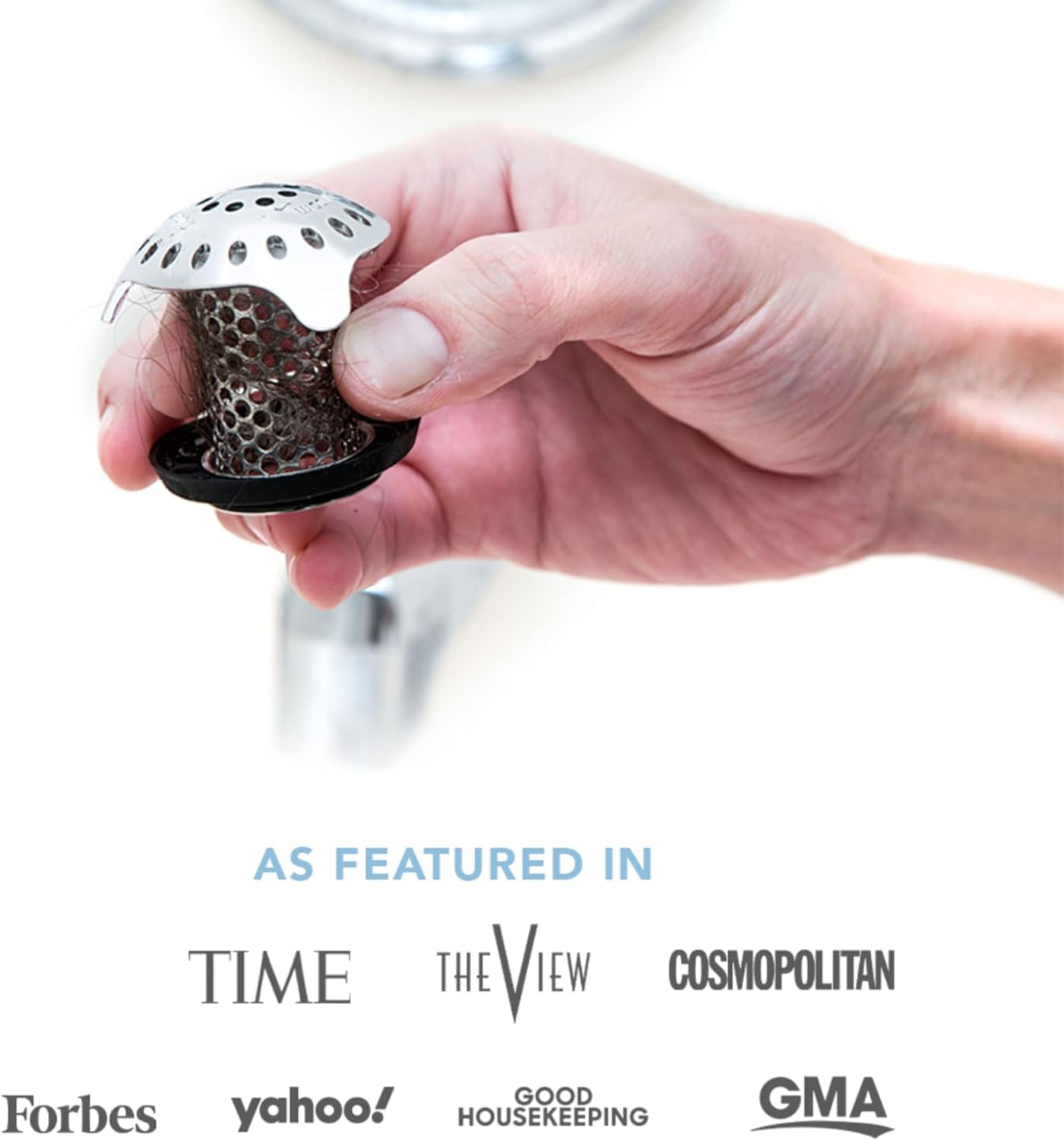 TubShroom Ultra Revolutionary Bath Tub Drain Protector Hair Catcher/Strainer/Snare, Stainless Steel, Stainless Combo