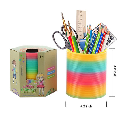 Vinciph 4.2 Inch Boxed Jumbo Rainbow Coil Spring Toy,Classic Giant Novel Magic Decompression Spring Toy,Great for Small Party Favor, Stocking Stuffers for Kids & Adults