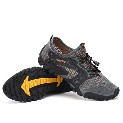 FLARUT Men's Sandals Barefoot Hiking Shoes Quick Dry Lightweight Outdoor Training Water Walking Shoes (Gray, EU44)