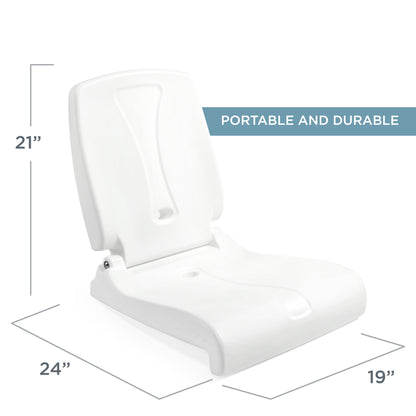 Step2 Foldable Adult Flip Seat, Portable Outdoor Chair for Poolside, Tailgating, Camping, Picnic Chair, Provides Back Support When Sitting on Ground, White