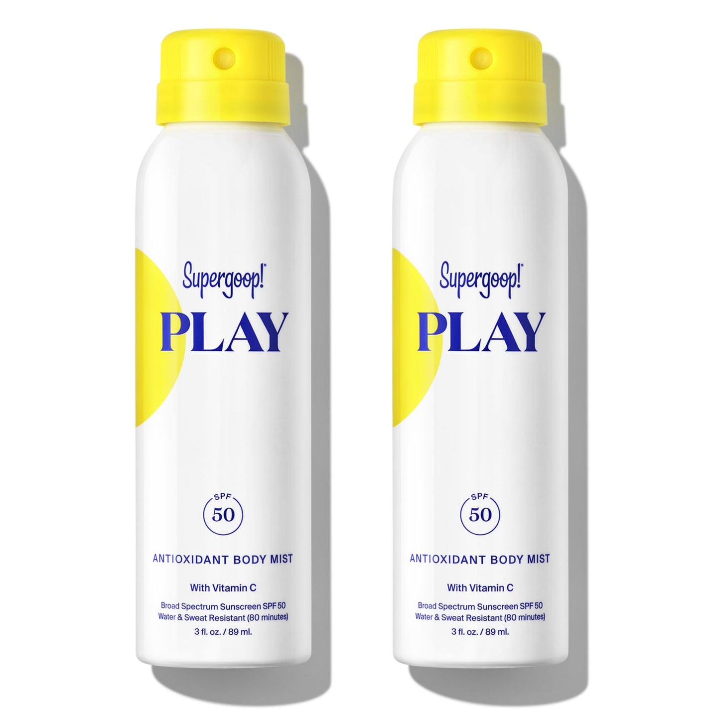 Supergoop! PLAY SPF 50 Antioxidant Body Mist w/Vitamin C - 3 fl oz, 2 Pack - Broad Spectrum Sunscreen Spray - Great for Active Days