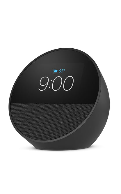 Amazon Echo Spot (newest model), Great for nightstands, offices and kitchens, Smart alarm clock with Alexa, Black