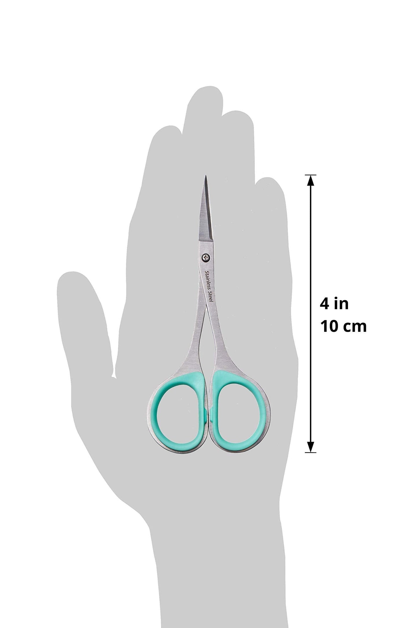 Beaditive Sewing and Embroidery Scissors Set (2 Pc.) Curved and Straight, Sharp, Stainless-Steel Design | Precision Tips, Ergonomic Rubber Handle Grip | Small, Compact DIY Use (1 Curved, 1 Straight)