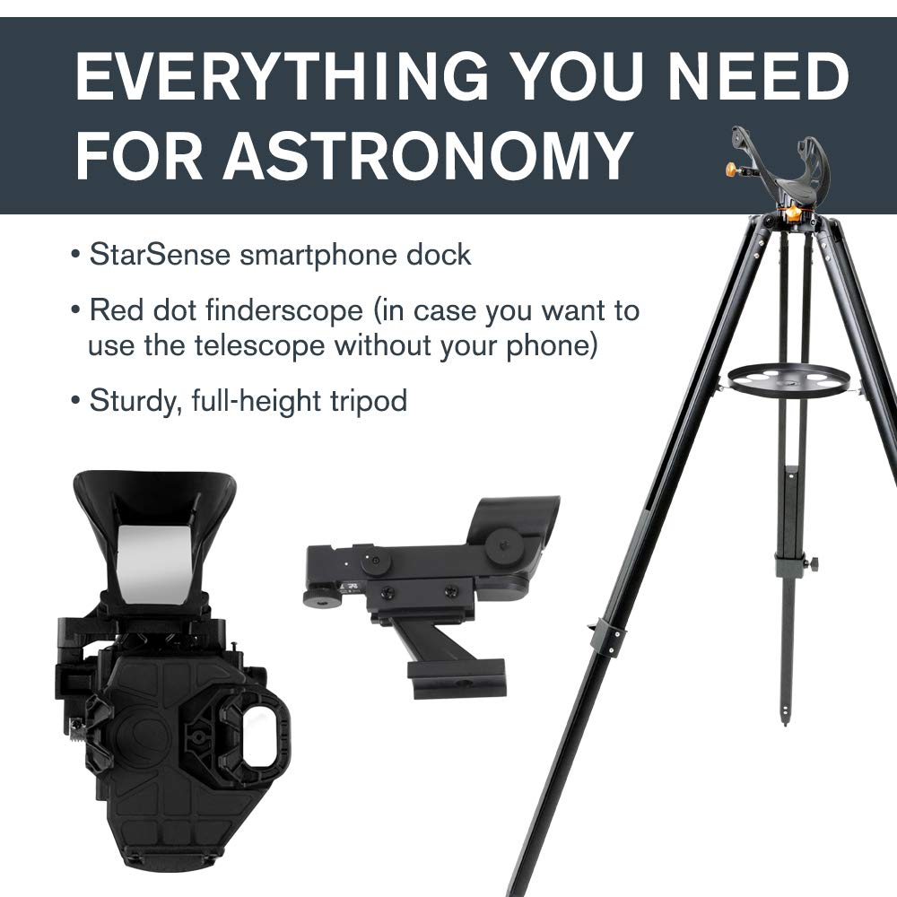 Celestron StarSense Explorer LT 114AZ App-Enabled Telescope – 114mm Newtonian Reflector with Smartphone Dock & StarSense App – iPhone & Android Compatible – Easy-to-Use for Beginners