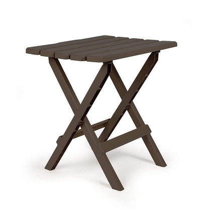 Camco 51886 Mocha Large Adirondack Portable Outdoor Folding Side Table, Perfect for The Beach, Camping, Picnics, Cookouts & More, Weatherproof & Rust Resistant