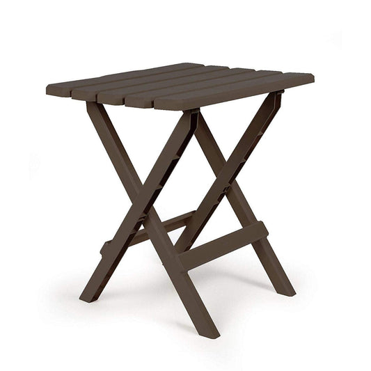 Camco 51886 Mocha Large Adirondack Portable Outdoor Folding Side Table, Perfect for The Beach, Camping, Picnics, Cookouts & More, Weatherproof & Rust Resistant