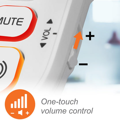 VTech SN5147 Amplified Corded/Cordless Senior Phone with Answering Machine, Call Blocking, 90dB Extra-Loud Visual Ringer, One-Touch Audio Assist on Handset up to 50dB, White