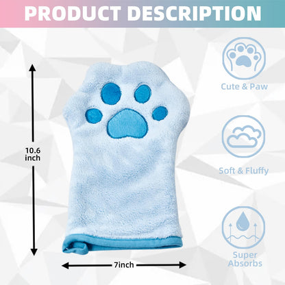 Supvlog Grooming Towel for Drying Pets – Ultra Absorbent Dog Towel with Embroidered Microfiber Design, Ideal for Small Dogs and Cats, Machine Washable, Blue, Tow01