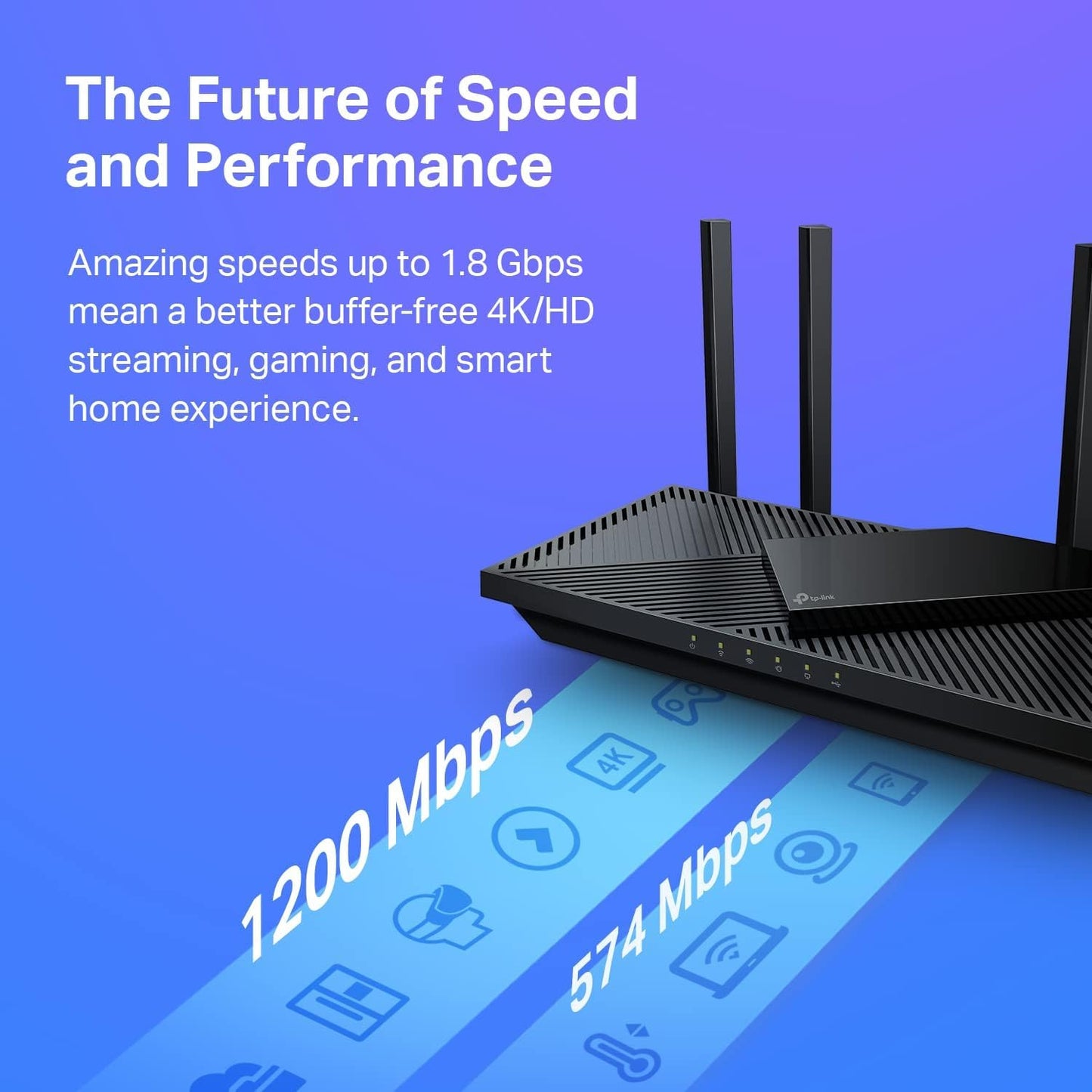 TP-Link AX1800 WiFi 6 Router V4 (Archer AX21) – Dual Band Wireless Internet, Gigabit, Easy Mesh, Works with Alexa - A Certified for Humans Device, Free Expert Support