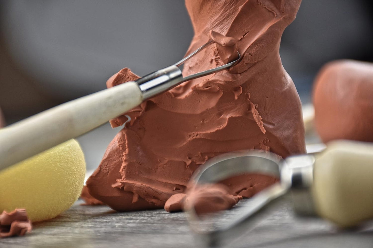 SE Pottery and Clay Carving Tool Set with Wooden Handles- Pottery Kit for Beginners- Clay Sculpting Set of 8 Pcs - 4PT8