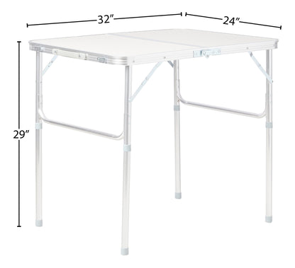 Trademark Innovations Lightweight Adjustable Portable Folding Aluminum Camp Table with Carry Handle