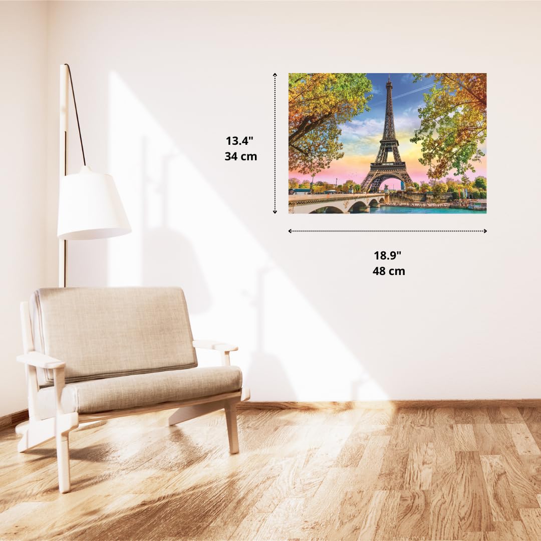 Trefl Romantic Paris 500 Piece Jigsaw Puzzle Red 19"x13" Print, DIY Jigsaw, Creative Fun, Classic Puzzle for Adults and Children from 10 Years Old