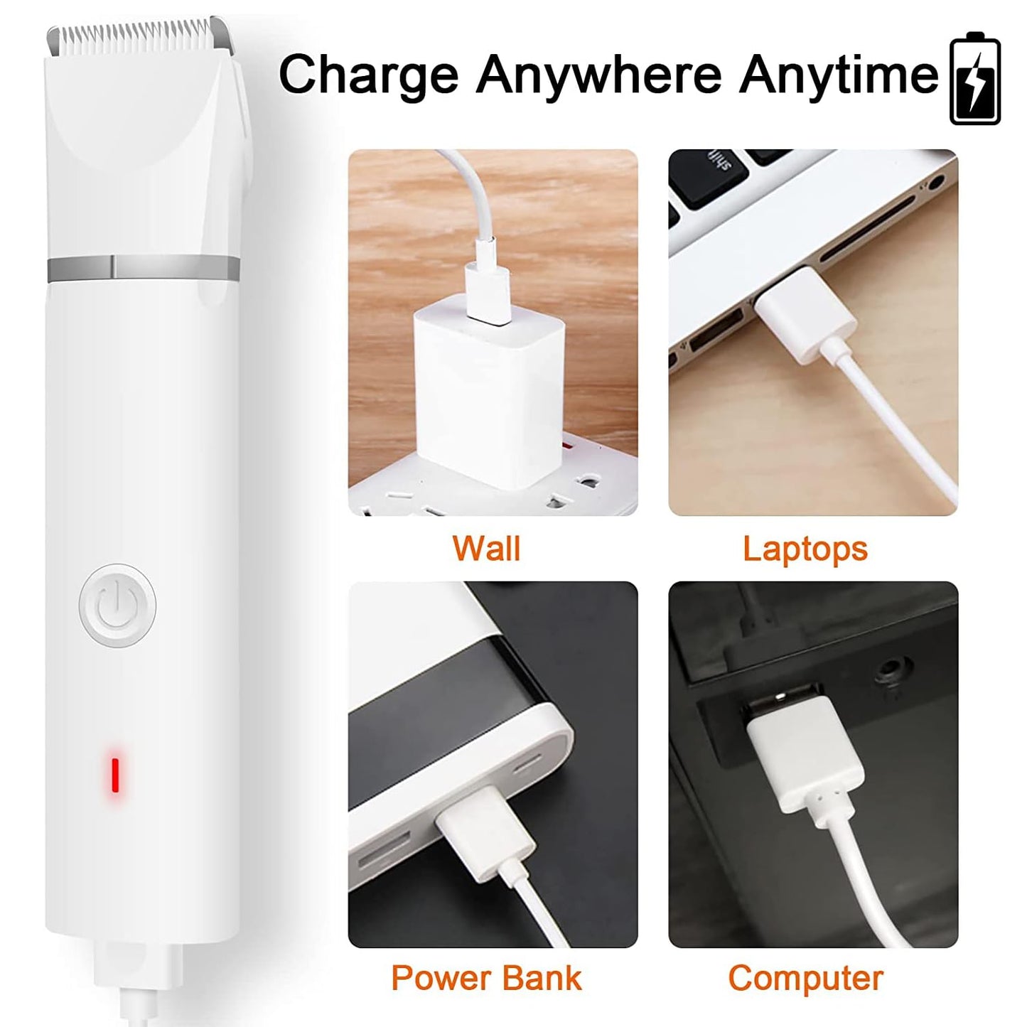 Veeconn Dog Clippers Grooming Kit Hair Clipper-Low Noise Paw Trimmer- Rechargeable - Cordless Quiet Nail Grinder Shaver for Cats and Other Pets