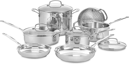 Cuisinart 77-11G Stainless Steel 11-Piece Set Chef's-Classic-Stainless-Cookware-Collection