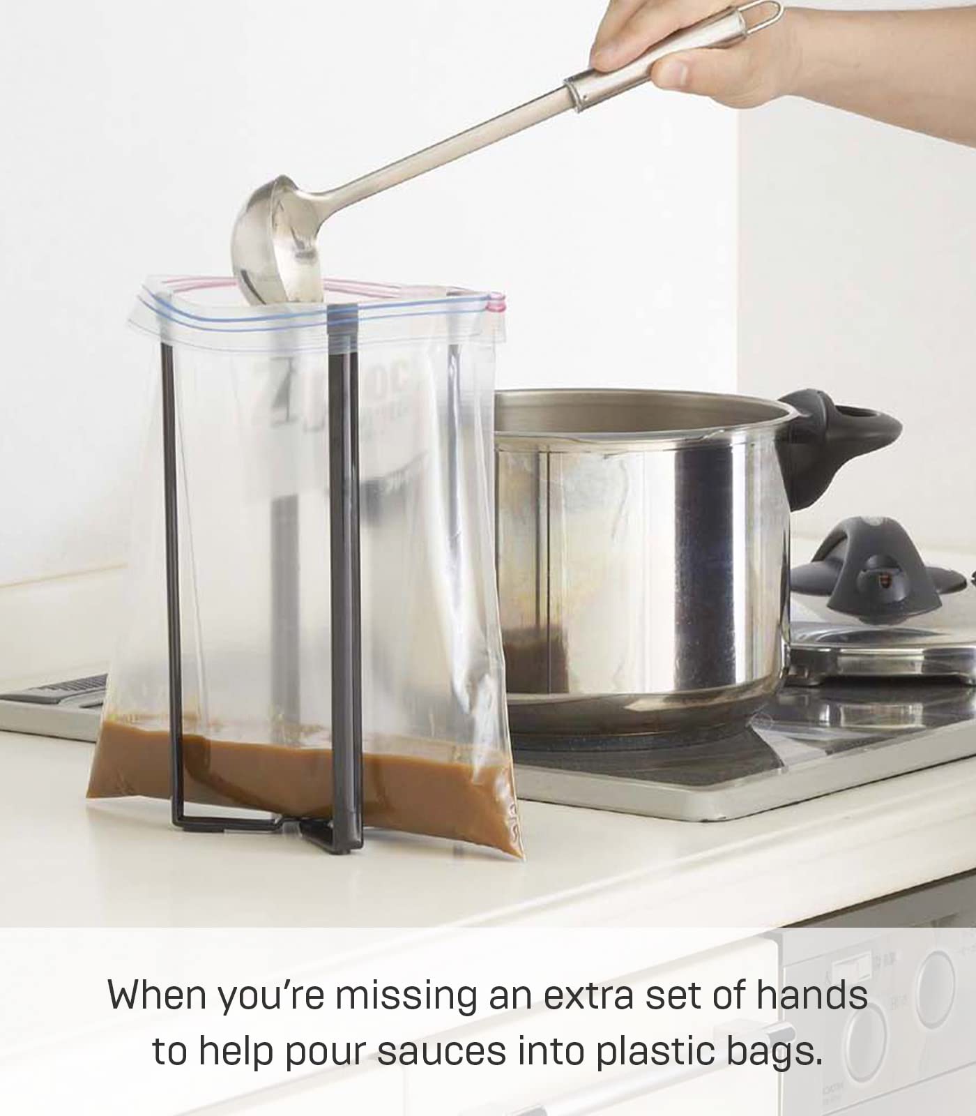 YAMAZAKI home 6785 Kitchen Multi Eco Stand-Multifunctional Plastic Bag Holder, One Size, Black