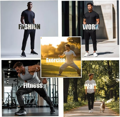 ZH 3-Pack Men's Sweatpants，Comfortable Athletic Jogger Pants with Pockets for Active Wear