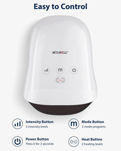 CINCOM Hand Massager - Cordless Hand Massager with Heat and Compression for Arthritis and Carpal Tunnel, Gifts for Women(White)