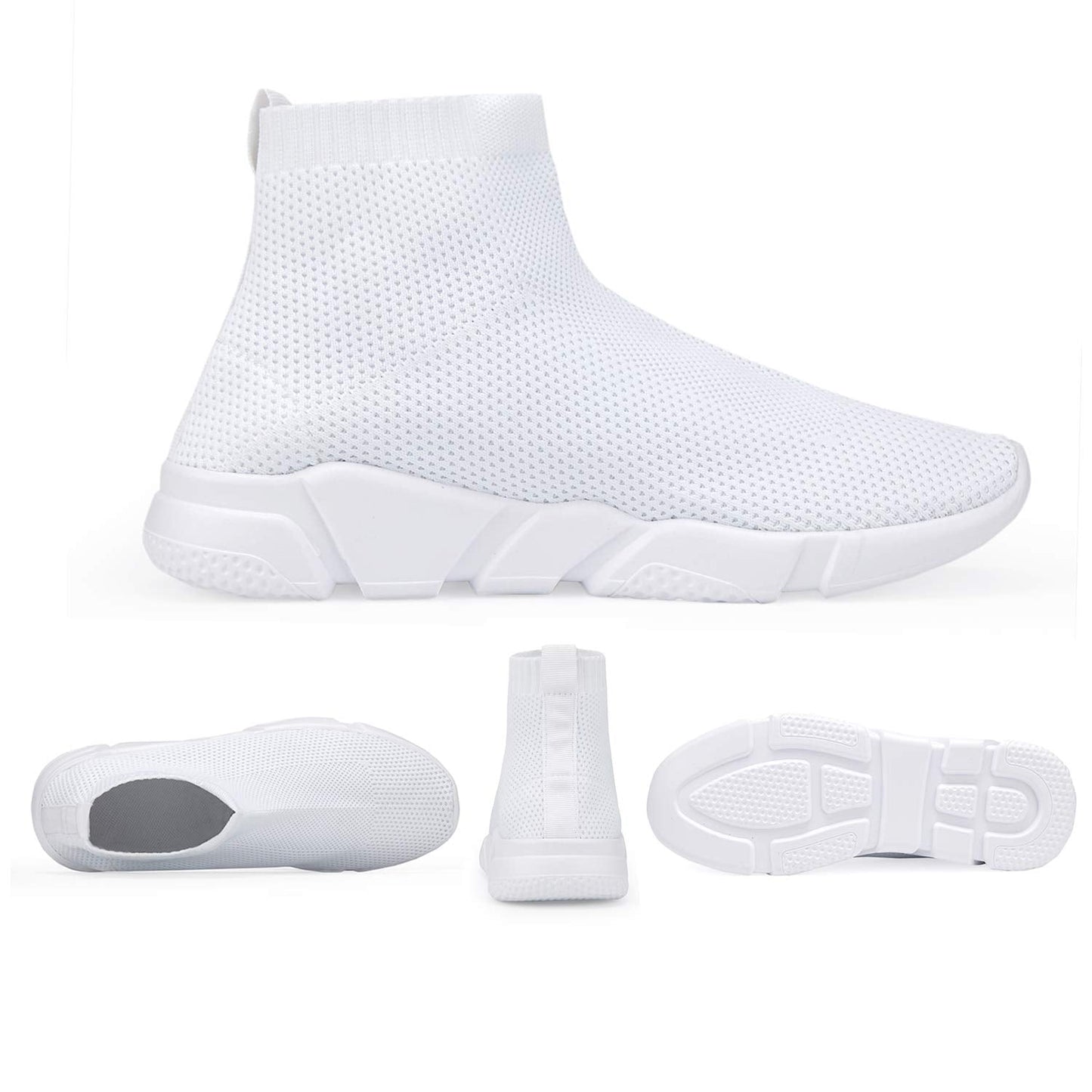 VAMJAM Men's Socks Sneakers Slip On Lightweight Breathable Comfortable Fashion Walking Shoes White Size 8