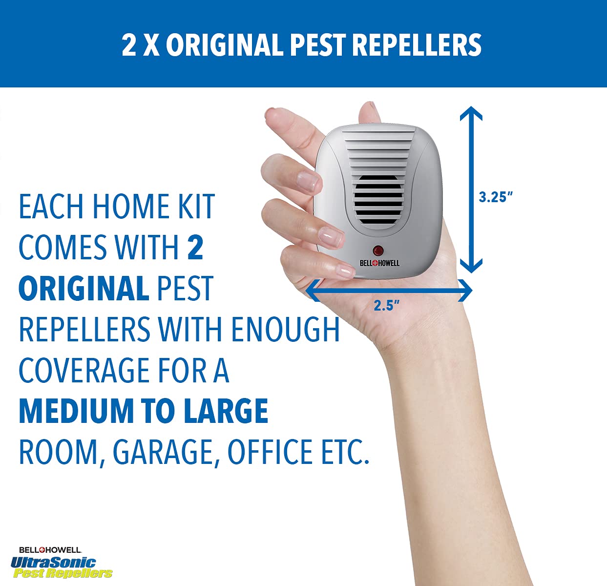 The Bell and Howell Ultrasonic Pest Repeller plug in device Complete Kit 6 Pack, Effectively Aids to repel mice, bugs, Rats, Rodents, Mosquitos, roaches, Spiders and Ants Chemical, odor and sound free