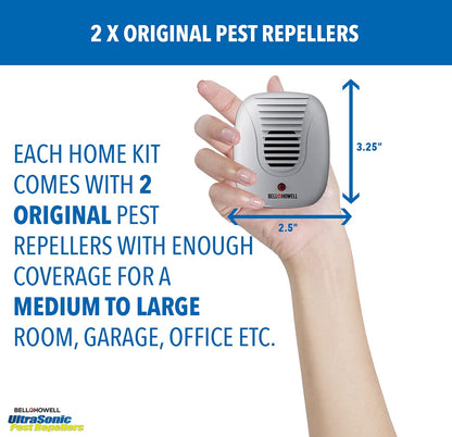 The Bell and Howell Ultrasonic Pest Repeller plug in device Complete Kit 6 Pack, Effectively Aids to repel mice, bugs, Rats, Rodents, Mosquitos, roaches, Spiders and Ants Chemical, odor and sound free