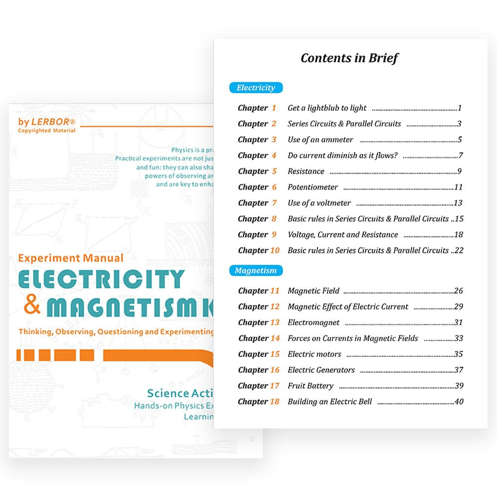 Teenii Electricity and Magnetism Kit Experiments STEM Science Kit for Kids, Electromagnetism Circuit Learning Set School Lab Physics Educational Toys, Birthday Gift for Boys Girls Age 8-16 Year Old